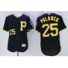 Cheap Gregory Polanco Pirates Jersey From China Black 2016 FLEXBASE #25 in Men Women Youth Size