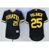 Cheap Gregory Polanco Pirates Jersey From China Black throwback 2016 FLEXBASE #25 in Men Women Youth Size