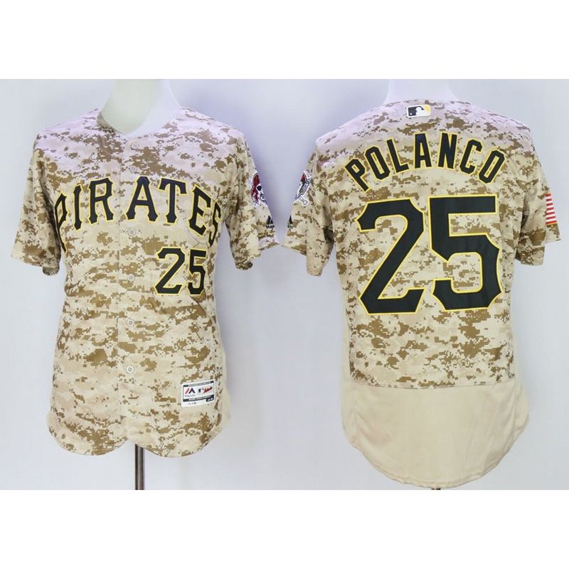 Cheap Gregory Polanco Pirates Jersey From China Camo 2016 FLEXBASE #25 in Men Women Youth Size