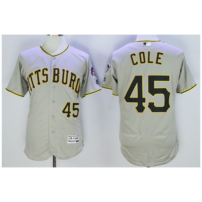 Cheap Gerrit Cole Pirates Jersey From China Grey 2016 FLEXBASE #45 in Men Women Youth Size