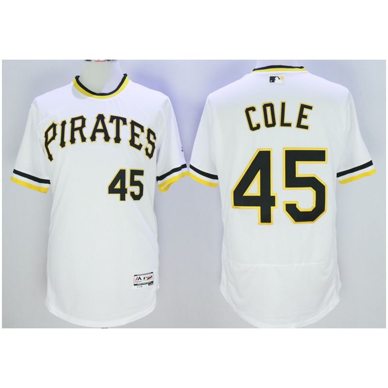 Cheap Gerrit Cole Pirates Jersey From China White throwback 2016 FLEXBASE #45 in Men Women Youth Size