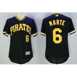 Cheap Starling Marte Pirates Jersey From China Black throwback 2016 FLEXBASE #6 in Men Women Youth Size