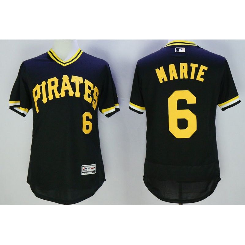 Cheap Starling Marte Pirates Jersey From China Black throwback 2016 FLEXBASE #6 in Men Women Youth Size Cheap Starling Marte Pirates Jersey From China Black throwback 2016 FLEXBASE #6 in Men Women Youth Size