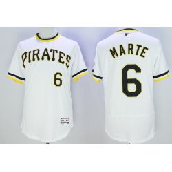 Cheap Starling Marte Pirates Jersey From China White throwback 2016 FLEXBASE #6 in Men Women Youth Size