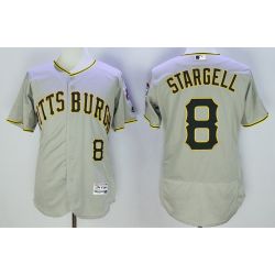 Cheap Willie Stargell Pirates Jersey From China Grey 2016 FLEXBASE #8 in Men Women Youth Size