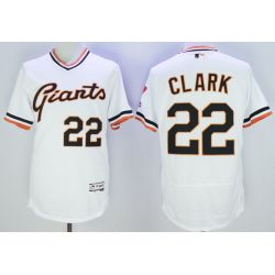 Cheap Will Clark Giants Jersey From China White V-neck throwback 2016 FLEXBASE #22 in Men Women Youth Size