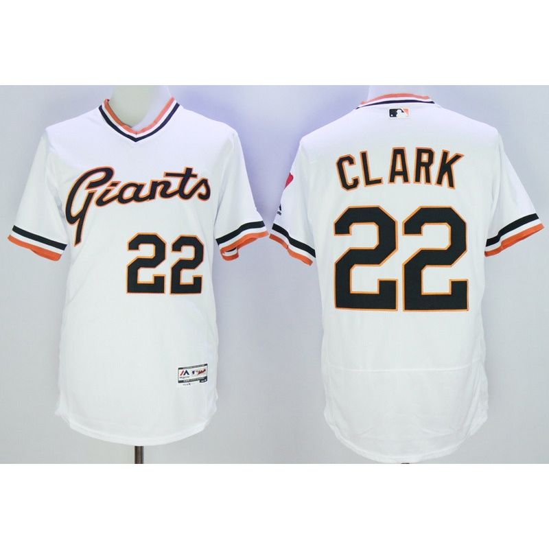 Cheap Will Clark Giants Jersey From China White V-neck throwback 2016 FLEXBASE #22 in Men Women Youth Size