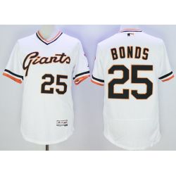 Cheap Barry Bonds Giants Jersey From China White V-neck throwback 2016 FLEXBASE #25 in Men Women Youth Size