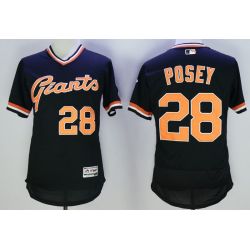 Cheap Buster Posey Giants Jersey From China Black V-neck throwback 2016 FLEXBASE #28 in Men Women Youth Size