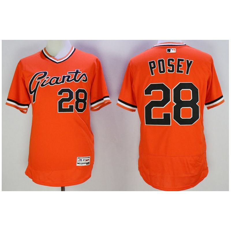 Cheap Buster Posey Giants Jersey From China Orange 1978 turn back the clock 2016 FLEXBASE #28 in Men Women Youth Size