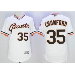 Cheap Brandon Crawford Giants Jersey From China White V-neck throwback 2016 FLEXBASE #35 in Men Women Youth Size