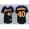 Cheap Madison Bumgarner Giants Jersey From China Black V-neck throwback 2016 FLEXBASE #40 in Men Women Youth Size