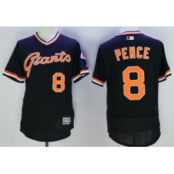 Cheap Hunter Pence Giants Jersey From China Black V-neck throwback 2016 FLEXBASE #8 in Men Women Youth Size