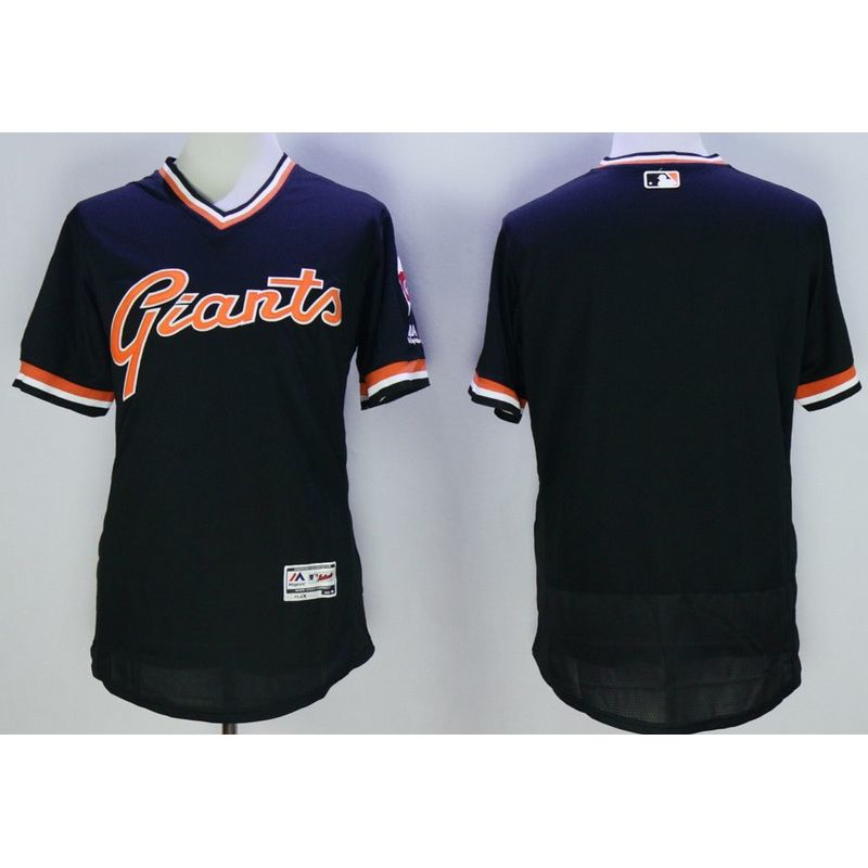 Cheap Giants Jersey From China Black V-neck throwback Blank 2016 FLEXBASE in Men Women Youth Size