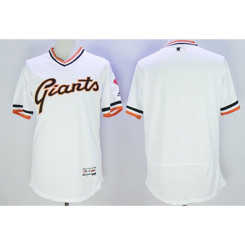 Cheap Giants Jersey From China White V-neck throwback Blank 2016 FLEXBASE in Men Women Youth Size