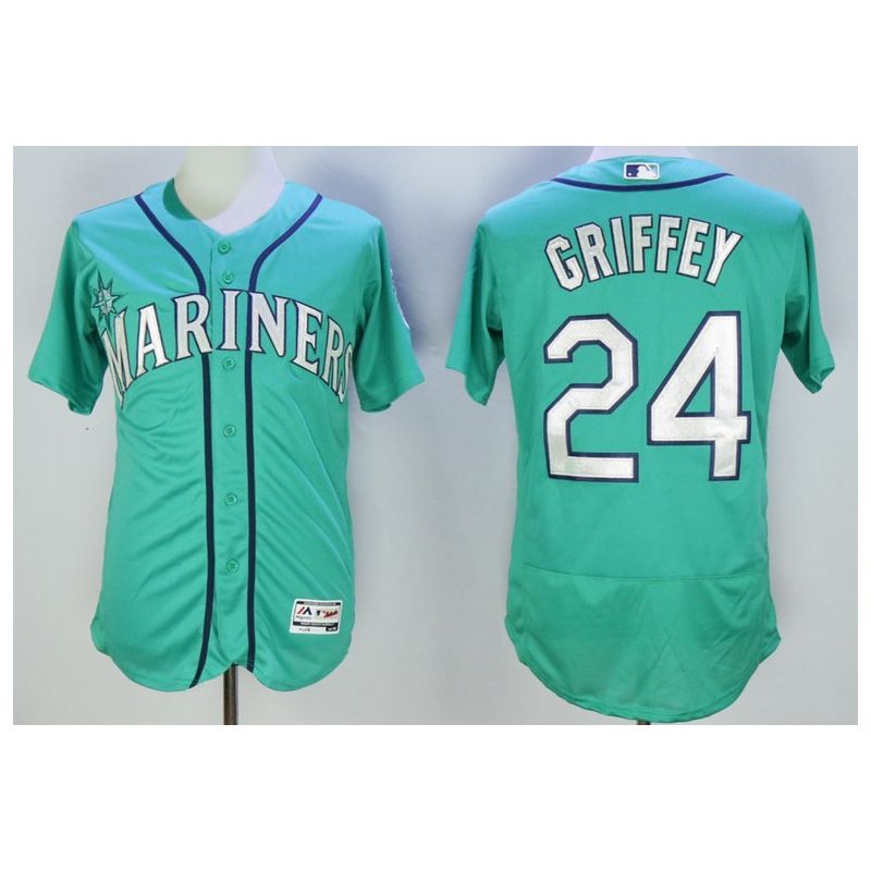 Cheap Ken Griffey Jr Mariners Jersey From China Green 2016 hall of fame 2016 FLEXBASE #24 in Men Women Youth Size