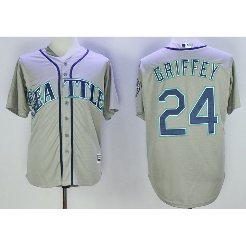 Cheap Ken Griffey Jr Mariners Jersey From China Grey 2016 hall of fame #24 in Men Women Youth Size