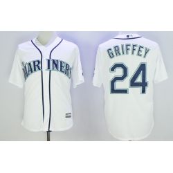 Cheap Ken Griffey Jr Mariners Jersey From China White 2016 hall of fame #24 in Men Women Youth Size