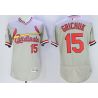 Cheap Randal Grichuk Cardinals Jersey From China Gray V-neck throwback 2016 FLEXBASE #15 in Men Women Youth Size