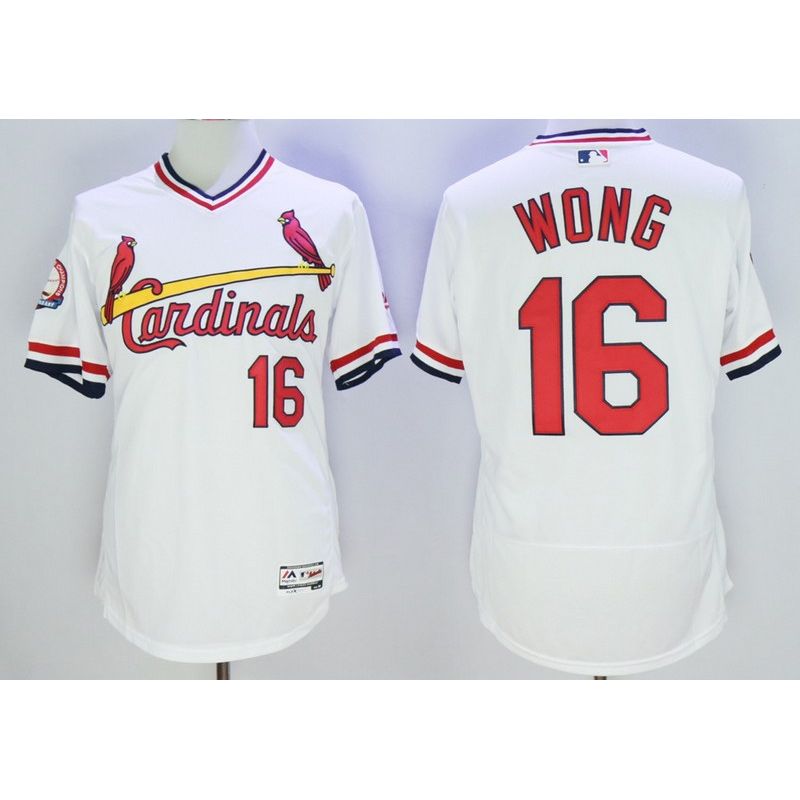 Cheap Kolten Wong Cardinals Jersey From China White V-neck throwback 2016 FLEXBASE #16 in Men Women Youth Size Cheap Kolten Wong Cardinals Jersey From China White V-neck throwback 2016 FLEXBASE #16 in Men Women Youth Size