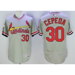 Cheap Orlando Cepeda Cardinals Jersey From China Gray V-neck throwback 2016 FLEXBASE #30 in Men Women Youth Size
