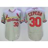 Cheap Orlando Cepeda Cardinals Jersey From China Gray V-neck throwback 2016 FLEXBASE #30 in Men Women Youth Size