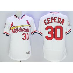 Cheap Orlando Cepeda Cardinals Jersey From China White V-neck throwback 2016 FLEXBASE #30 in Men Women Youth Size
