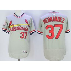 Cheap Keith Hernandez Cardinals Jersey From China Gray V-neck throwback 2016 FLEXBASE #37 in Men Women Youth Size
