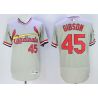Cheap Bob Gibson Cardinals Jersey From China Gray V-neck throwback 2016 FLEXBASE #45 in Men Women Youth Size