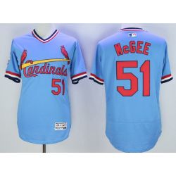 Cheap Willie McGee Cardinals Jersey From China Blue V-neck throwback 2016 FLEXBASE #51 in Men Women Youth Size