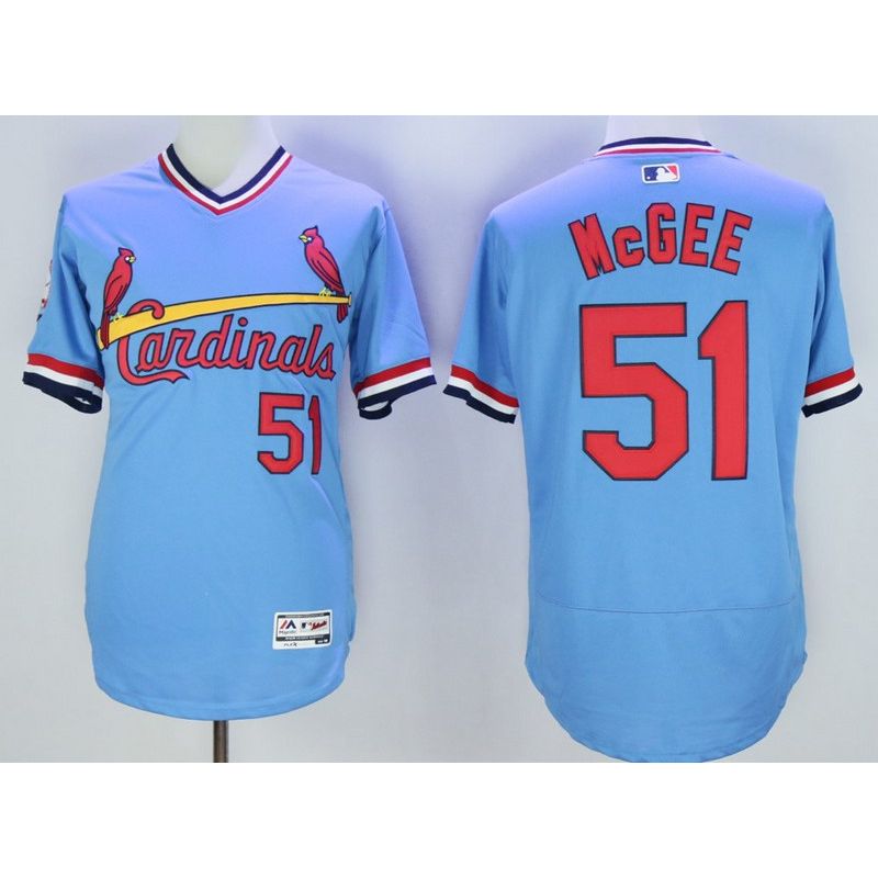 Cheap Willie McGee Cardinals Jersey From China Blue V-neck throwback 2016 FLEXBASE #51 in Men Women Youth Size Cheap Willie McGee Cardinals Jersey From China Blue V-neck throwback 2016 FLEXBASE #51 in Men Women Youth Size