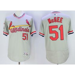 Cheap Willie McGee Cardinals Jersey From China Gray V-neck throwback 2016 FLEXBASE #51 in Men Women Youth Size