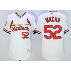 Cheap Michael Wacha Cardinals Jersey From China White V-neck throwback 2016 FLEXBASE #52 in Men Women Youth Size