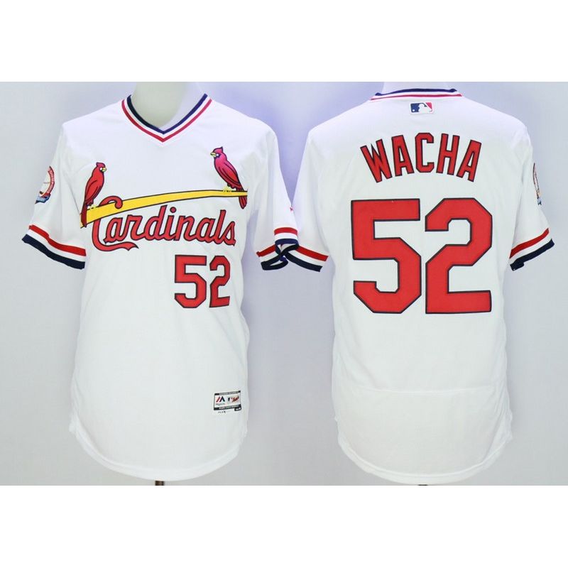 Cheap Michael Wacha Cardinals Jersey From China White V-neck throwback 2016 FLEXBASE #52 in Men Women Youth Size Cheap Michael Wacha Cardinals Jersey From China White V-neck throwback 2016 FLEXBASE #52 in Men Women Youth Size