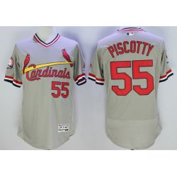 Cheap Stephen Piscotty Cardinals Jersey From China Gray V-neck throwback 2016 FLEXBASE #55 in Men Women Youth Size