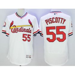 Cheap Stephen Piscotty Cardinals Jersey From China White V-neck throwback 2016 FLEXBASE #55 in Men Women Youth Size