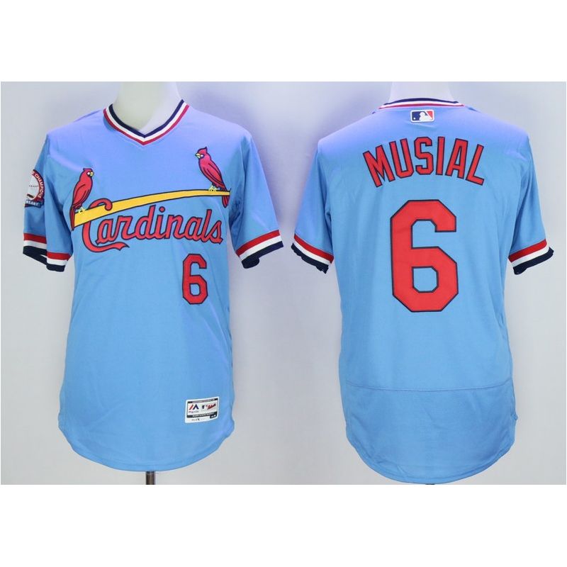 Cheap Stan Musial Cardinals Jersey From China Blue V-neck throwback 2016 FLEXBASE #6 in Men Women Youth Size Cheap Stan Musial Cardinals Jersey From China Blue V-neck throwback 2016 FLEXBASE #6 in Men Women Youth Size