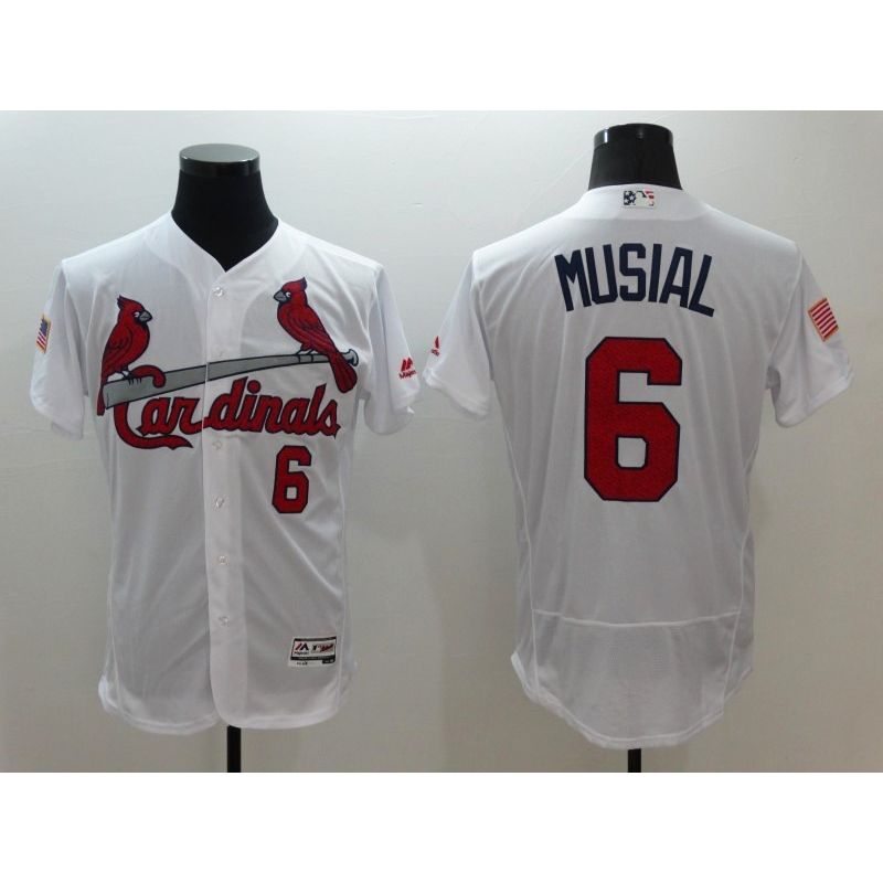 Cheap Stan Musial Cardinals Jersey From China White Fashion Stars & Stripes 2016 FLEXBASE #6 in Men Women Youth Size