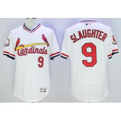 Cheap Enos Slaughter Cardinals Jersey From China White V-neck throwback 2016 FLEXBASE #9 in Men Women Youth Size