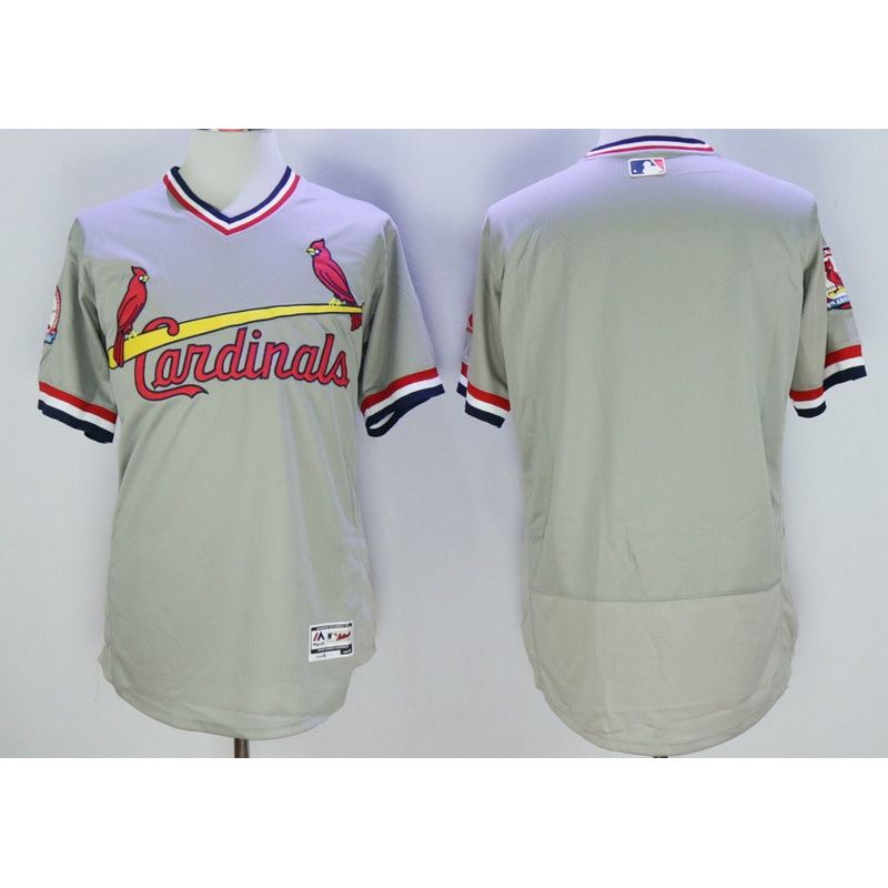 Cheap Cardinals Jersey From China Gray V-neck throwback Blank 2016 FLEXBASE in Men Women Youth Size Cheap Cardinals Jersey From China Gray V-neck throwback Blank 2016 FLEXBASE in Men Women Youth Size