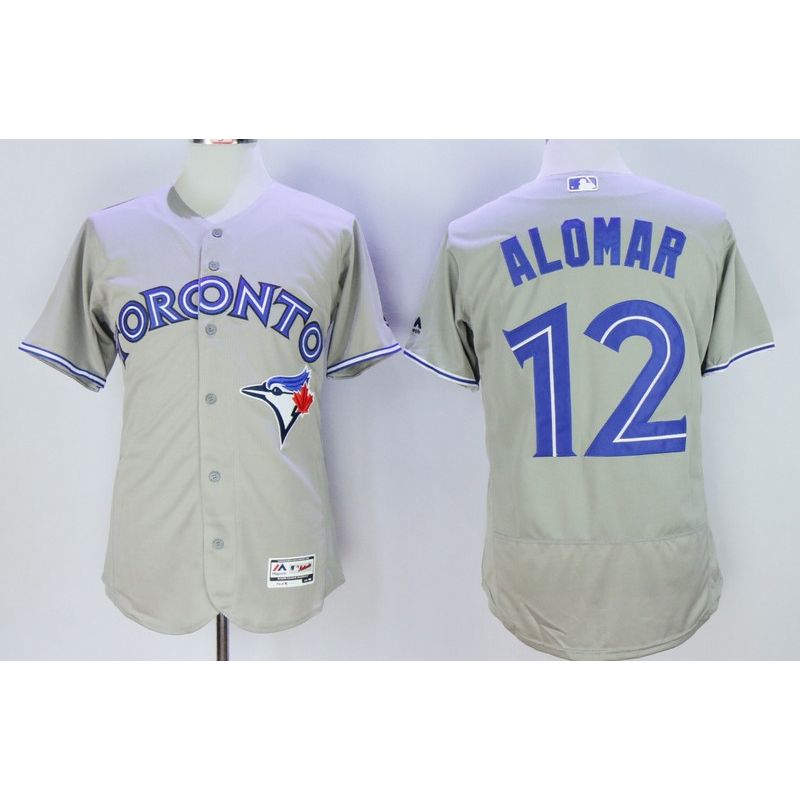 Cheap Roberto Alomar Blue Jays Jersey From China Gray 2016 FLEXBASE #12 in Men Women Youth Size