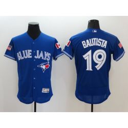 Cheap Jose Bautista Blue Jays Jersey From China Blue Fashion Stars & Stripes 2016 FLEXBASE #19 in Men Women Youth Size