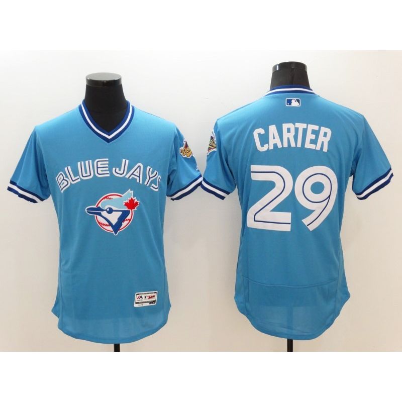 Cheap Joe Carter Blue Jays Jersey From China Light Blue 2016 FLEXBASE #29 in Men Women Youth Size