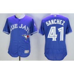 Cheap Aaron Sanchez Blue Jays Jersey From China Blue 2016 FLEXBASE #41 in Men Women Youth Size