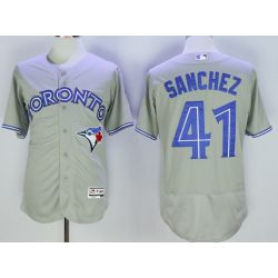 Cheap Aaron Sanchez Blue Jays Jersey From China Grey 2016 FLEXBASE #41 in Men Women Youth Size