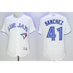 Cheap Aaron Sanchez Blue Jays Jersey From China White 2016 FLEXBASE #41 in Men Women Youth Size
