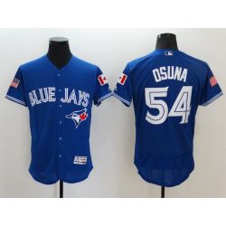 Cheap Roberto Osuna Blue Jays Jersey From China Blue Fashion Stars & Stripes 2016 FLEXBASE #54 in Men Women Youth Size