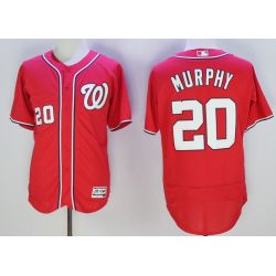 Cheap Daniel Murphy Nationals Jersey From China Red 2016 FLEXBASE #20 in Men Women Youth Size