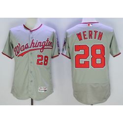 Cheap Jayson Werth Nationals Jersey From China Grey 2016 FLEXBASE #28 in Men Women Youth Size