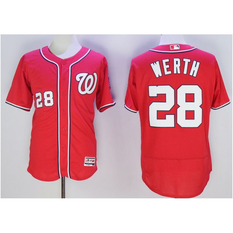 Cheap Jayson Werth Nationals Jersey From China Red 2016 FLEXBASE #28 in Men Women Youth Size